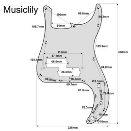 Musiclily Pro 13 Hole Precision Base PB Pickguard 4 String for Japanese Fender Japan Precision Bass, 4P Brown Tortoise Shell