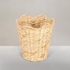 Household Essentials Woven Wastebin with Scalloped Edge, Natural