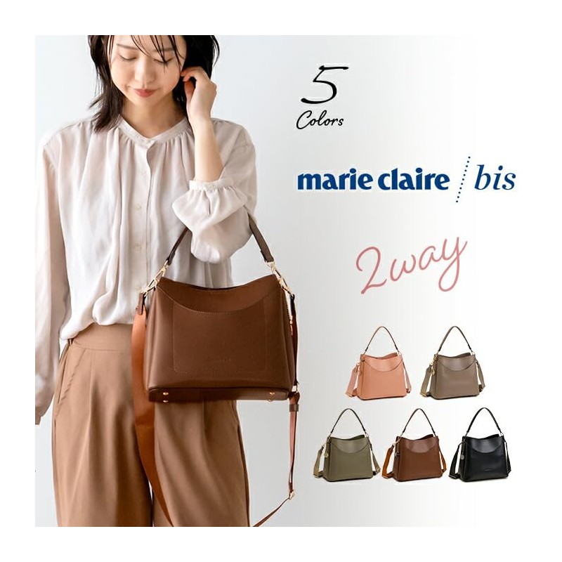 Mariclaire Bis Women's Shoulder Bag, Lightweight, Synthetic Leather, Crossbody, Pink