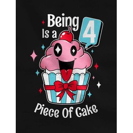 Tstars Gift for 4 Year Old Girl 4th Birthday Funny Cupcake Toddler Kids T-Shirt 4T Pink