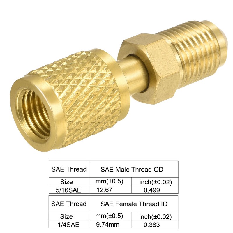 sourcing map Straight Fitting 5/16SAE Male to 1/4SAE Rotating Pipe