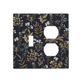 Wallplates Vintage Floral Wildflowers Plant 1 Toggle 1 Duplex Switch Plate Electrical GFCI Faceplate Decorative Light Switch Covers for Bathroom Home Decor