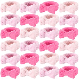 24 Pcs Spa Makeup Headband,Classic Pattern,Blush,24 Pcs