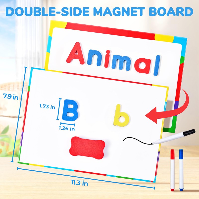 Gamenote Classroom Magnetic Letters Kit 238 Pcs with Double-Side Magnet