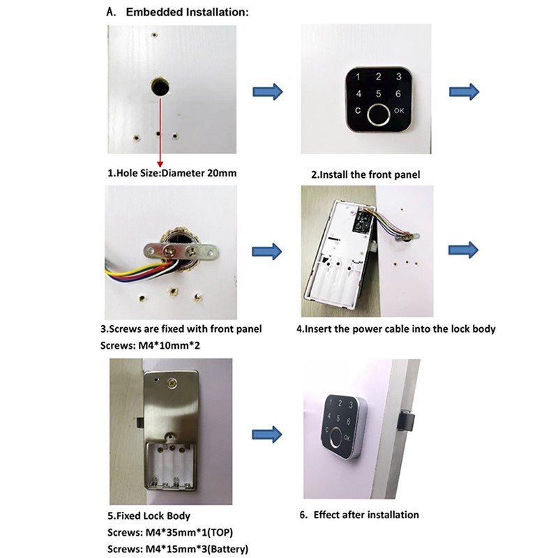 G16 Smart Fingerprint Password Keyless Lock for Drawer Wardrobe Cabinet