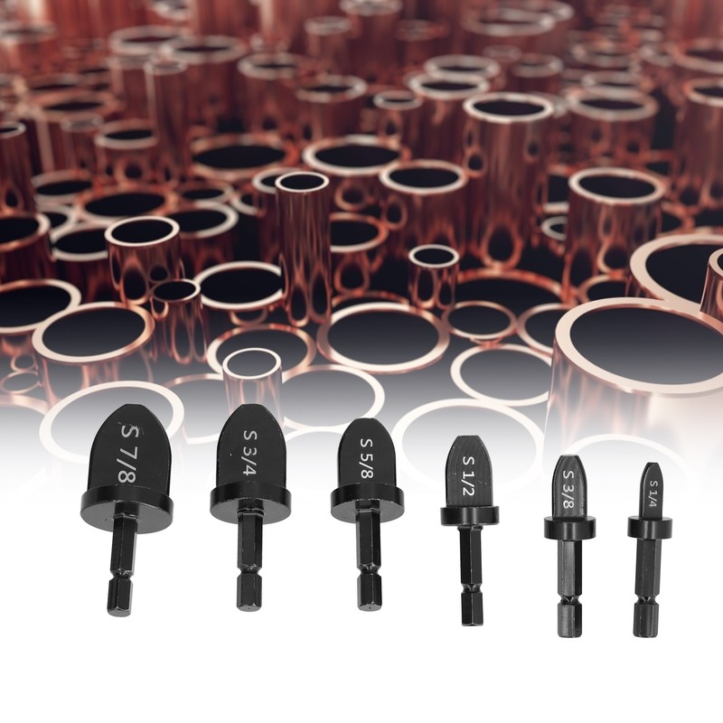 6Pcs Tube Expander Set Hex Handle Pipe Swaging Drill Bit