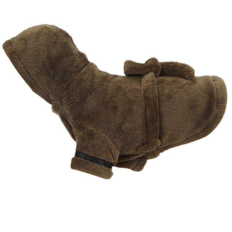 Pet Bathrobe Warm Flannel Quick Drying Dog Hooded Bath Towel