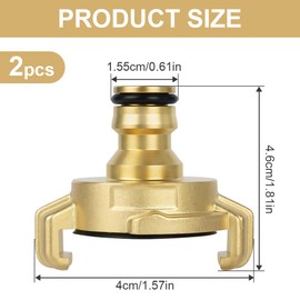 NUTKIT 2PC Brass Hose Fittings, Garden Hose End Quick Connector Geka Plug System, Hosepipe Connectors, Home Watering Brass-Hose for Gardening, Car Washing (Compatible with Gardena and Geka hose)