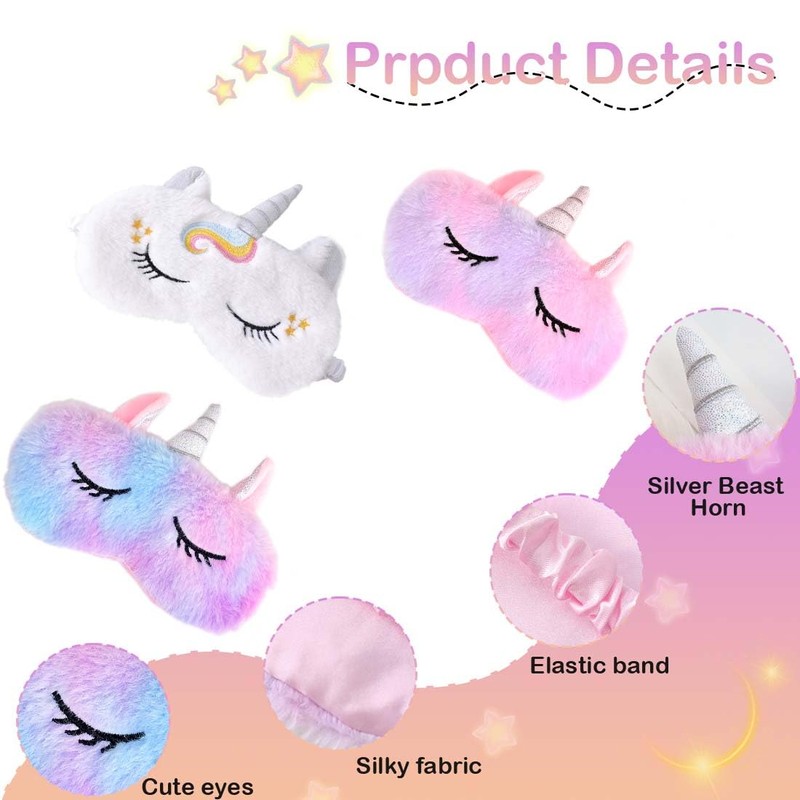 Sleep Mask for KidsGirls,3Pack,Unicorn Sleep Mask,Cute Animal Eye Mask for