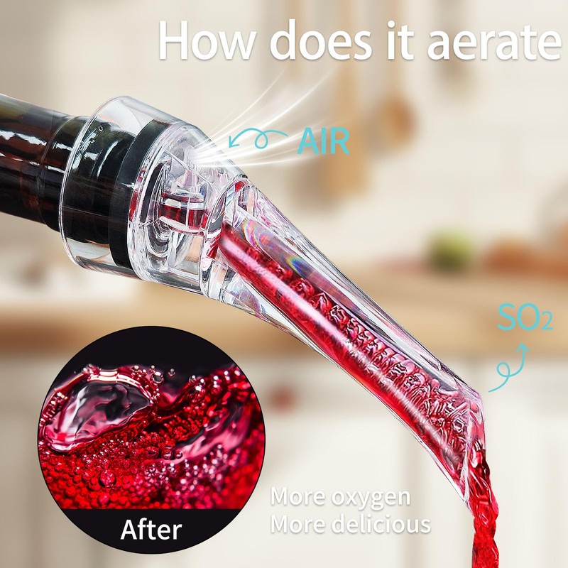 Kearning Wine Aerator Pourer Spout Rich Bubbles Decanter Spout Wine