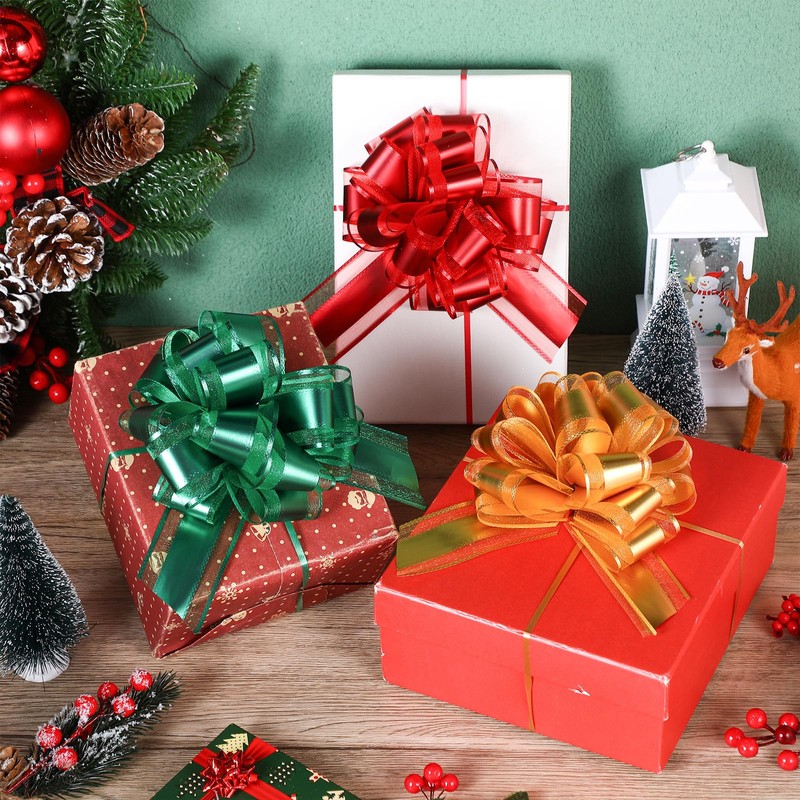 WILLBOND 20 Pieces 6 Inch Pull Bows Gift Wrapping Ribbon