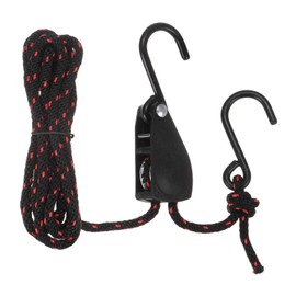 sourcing map 1/4" (6mm) Ratchet Rope Hanger with Metal Gears 7.9ft (2.4meter) Ratchet Tie Down Strap, Ratcheting Pulley System Bungee Cord for Hanging Plants Grow Light and Various Tie-Down