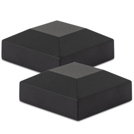 VIVIDA Aluminum Fence Post Caps 2" x 2", Black Metal Square Caps, 2 PCS