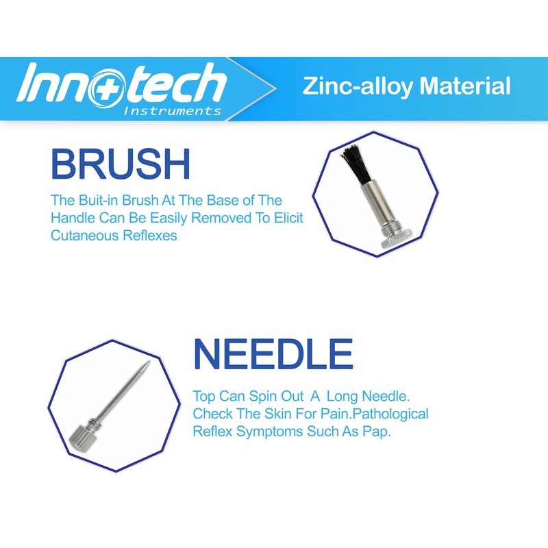Innotech Buck Neurological Reflex Hammer with Brush and Needle for