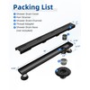 HTOH Shower Drain Offset for Bathroom: 36-Inch Black Linear Shower
