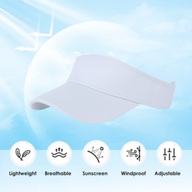 Zando Kids Sun Visor Hat Adjustable Cotton Girls Baseball Hat Boys Athletic Sports Tennis Hat Outdoor Golf Visor Cap Beach Hat for Girls Youth Sun Hats for Kids Baseball Cap White 6-12 Years