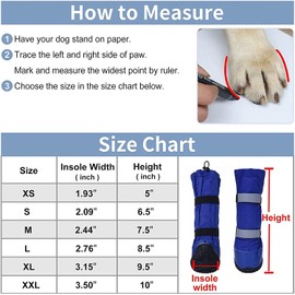 Hipaw Outdoor Dog Boots Winter Dog Shoes Nonslip for Snow Rain