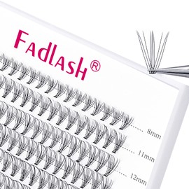 Cluster Lashes 10D DIY Eyelash Extension D Curl Individual Lashes Cluster Faux Black 120pcs Lash Clusters Pre Made Volume Lashes Professional Makeup (10D-0.10-D, 8-15mm)