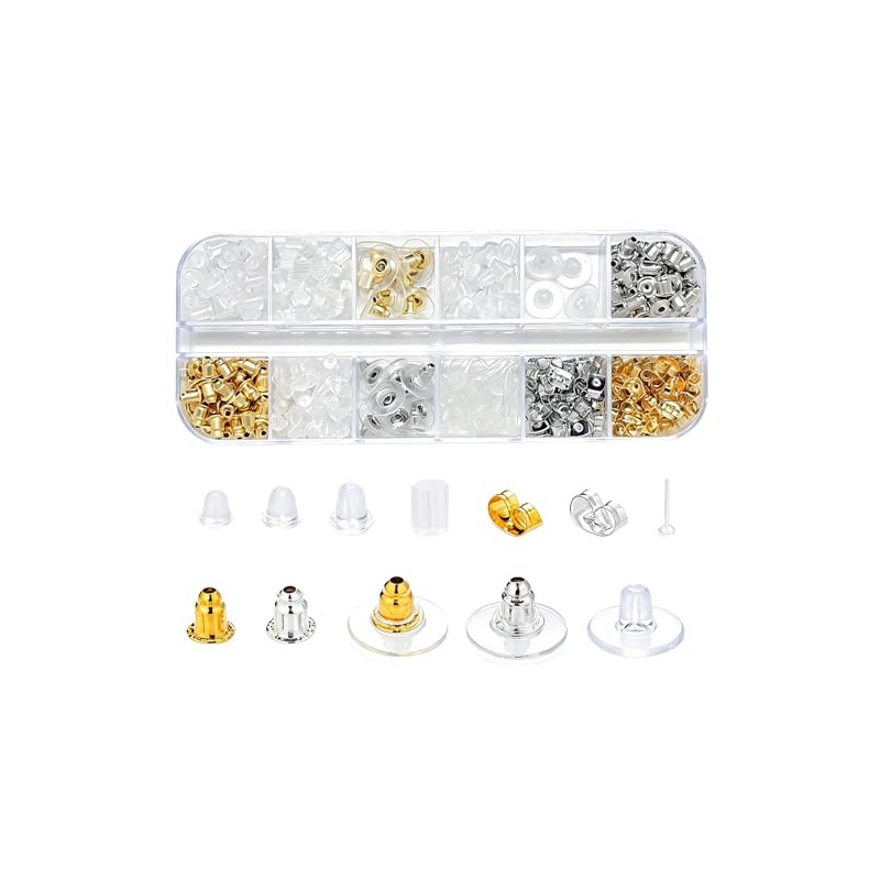 600Pcs Respaldos de Aretes de Silicona Transparente