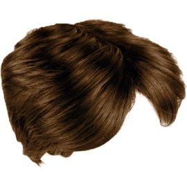 Pelucas sintéticas realistas, peluquín con media para peinado rápido, tupé de de aspecto Natural para Cosplay con media