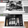 Premium Expandable Kitchen Drawer Organizer - 100% Bamboo Organizer Tray