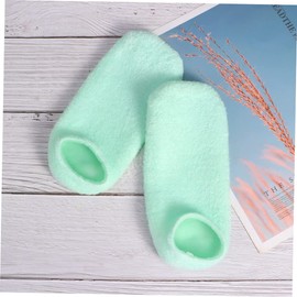 Baluue 1pair Gel Moisturizing Heel Socks for Cracked Feet Care Soft Anti-crack Ankle Socks Breathable Design for Daily Wear Portable Foot Protector Green Color