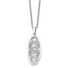 Real Stainless Steel Wire Designed Oval Pendant Necklace Charm Chain