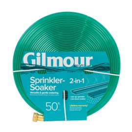 Gilmour 2-in-1 Sprinkler Soaker Hose, 50 ft Heavy Duty Watering Hose with Holes, Water Hose for Lawn and Garden Irrigation
