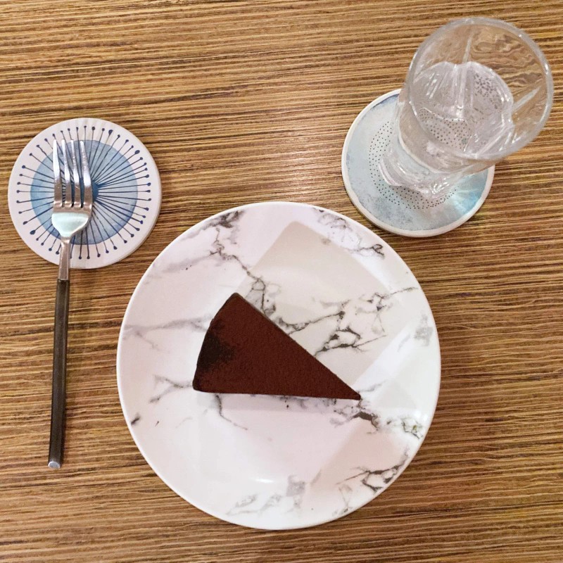 AD Set of 6 Coasters for Drinks Absorbing Round Ceramic