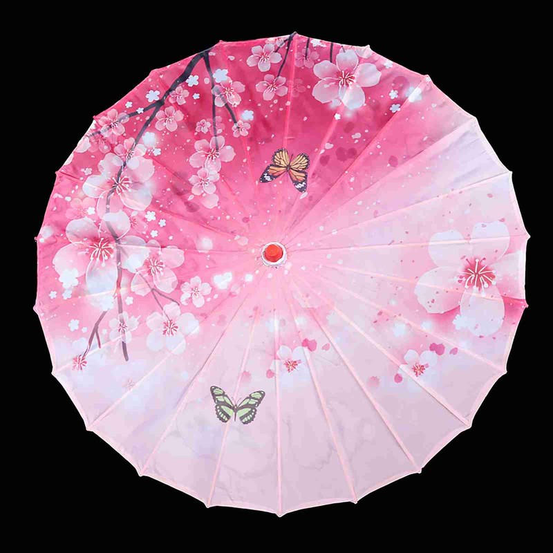Women Handmade Umbrella Windproof Chinese Classical Dance Umbrella(Pink)