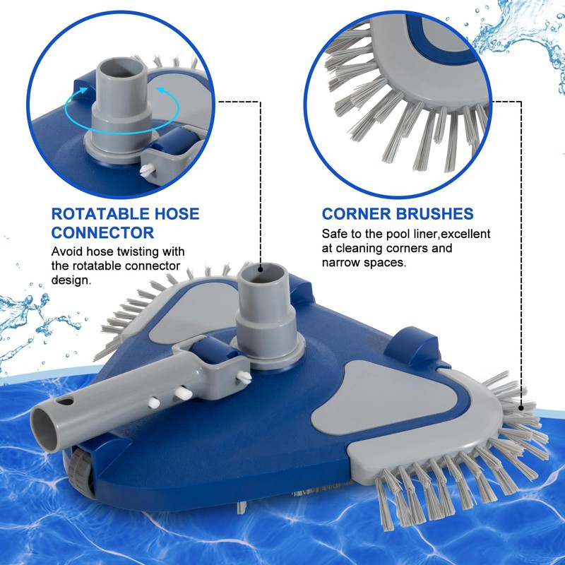 POOLAZA Pool Vacuum Head, Weighted Pool Vacuum Head with 1-1/4'',1-1/2''