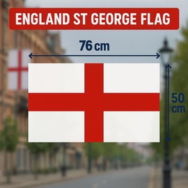 Generise England St George Flag 76cm x 50cm- 2.5ft x 1.65ft – Durable, Lightweight, Indoor/Outdoor Use