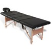 vidaXL Black Foldable Massage Table - Portable and Adjustable 4-Zones