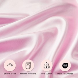 Seiwohl Satin Pillowcases for Hair and Skin 2 Pack & Satin Hair Scrunchies 2 Pcs Set, Silky Pillow Cases with Envelope Closure, Blush Pink, Standard Size 50x75 cm