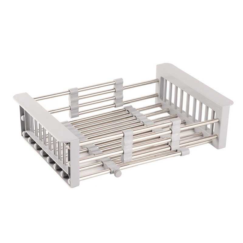 Expandable Sink Drainer Retractable Drain Rack Sink Organizer for Dishes
