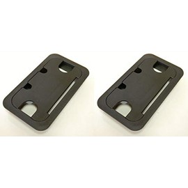 2 x Black Rectangular Desk Cable Tidy Outlet Grommet Wire Hole Cover
