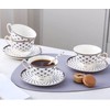 Porlien Royal Blue Star-night Porcelain 7-ounce Teacup and Saucer Set