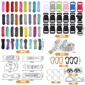 EUBSWA Paracord Set, 36 Colours, 550 Nylon Ropes, for DIY Bracelet, Dog Collar, Dog Lead