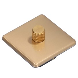 Brass Dimmer Switch, Dimmer Light Switch for Home Use AC220V 500W, Install Hole 60mm, Panel Size 86 x 86mm (monotonous light)