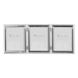 Lawrence Frames 510745T Silver Plated Double Bead Hinged Triple Picture Frame, 4 by 5-Inch