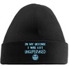 Hippowarehouse in My Defence I was Left Unsupervised Embroidered Beanie