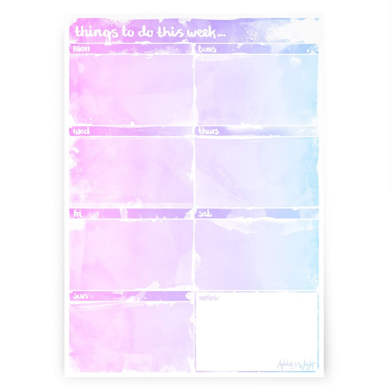 Ashton and Wright - Weekly To Do Planner - A4