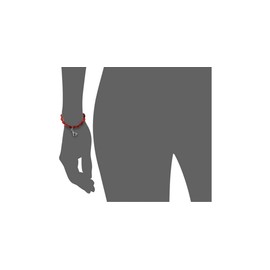 Peruvian Expandable Bangle Bracelet for Women - Huayruro Red Seeds, Giraffe charm - by Evelyn Brooks