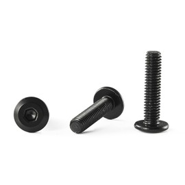 GOHODOMINO M5 x 20mm 20Pcs Flat Head Hex Socket Cap Screws Bolts, Stainless Steel 304 (18-8), Full Thread, Black Oxide