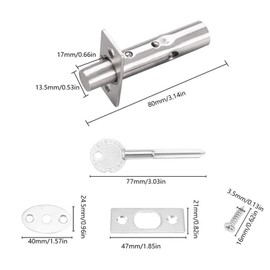 Wmzjnljy 2pcs Door Security Rack Bolt Stainless Steel Door Bolts Security Door Bolts Mortice Door Lock Bolt Protection with Matching Screws for Doors Windows(Z52-2)