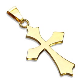 Bungsa Unisex Celtic Cross Pendant Gold 316L Stainless Steel, Stainless Steel, No Gemstone