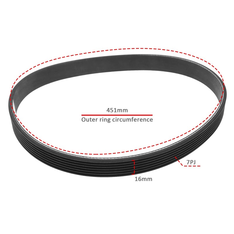 ECSiNG 7PJ451 Drive Belt Compatible with Bosch Rotak 320 Lawnmower