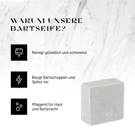 BARTZEUG Bartseife Küstenwind mit Tonerde x Sheabutter x Kakaobutter・Reinigt und pflegt deinen Bart・Natürliche Bartpflege für den Mann・Made in Germany