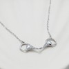 Statement Silver Horse Bit Necklace in Solid 925 Sterling Silver