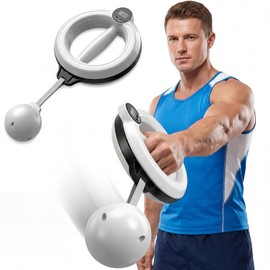 360° Hand Crank Arm & Forearm Trainer with Smart Counter, 3 Modes (Reps/Calories/Time) | Full-Body Toning Equipment for Chest, Shoulders, Arms | Home & Gym Workout for Men & Women (2 Pack)